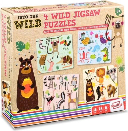 Kinderpuzzle Wildnis 4-in-1 Shuffle