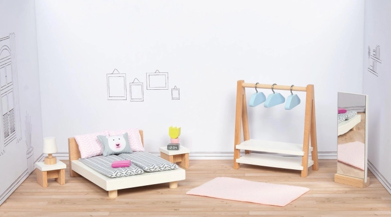 Holzmöbel für Puppen – Schlafzimmer