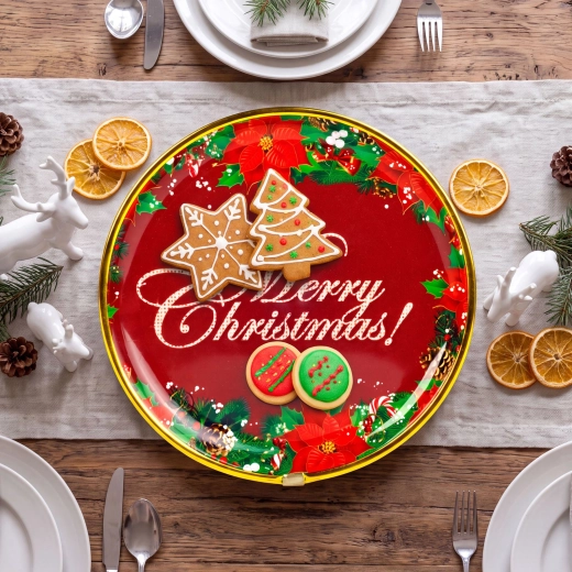 Weihnachtlicher Kunststoffteller Merry Christmas, 22 cm