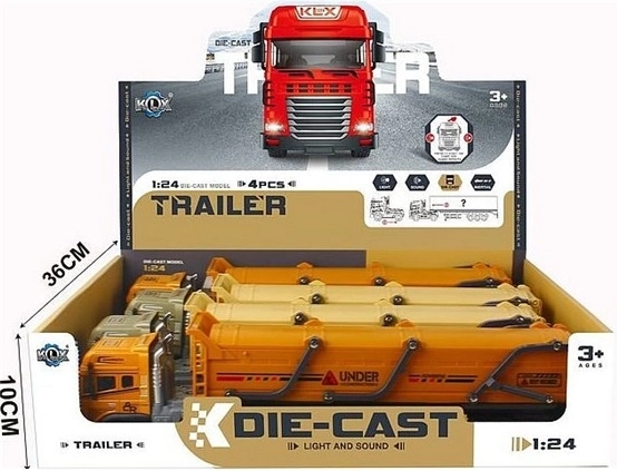 Metall-Lkw mit Anhänger, Licht und Sound, 39 cm – 1 Stück