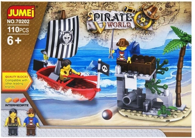 Konstruktionsbausatz Jumei Pirate World 110 Teile, Piratenschiff und Wachturm - 1 Stück
