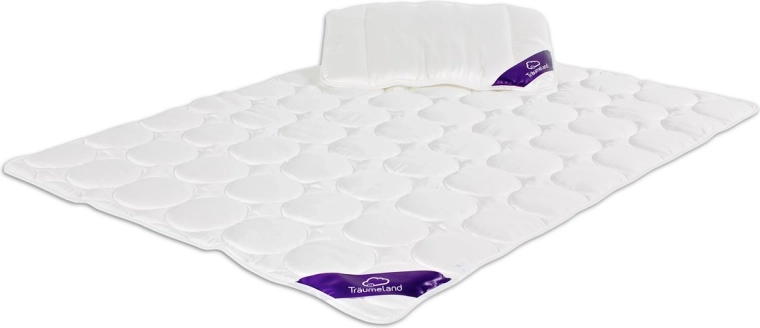 Träumeland Bettdecke und Kissen für die Wiege Tencel 80 × 80 cm + 35 × 40 cm