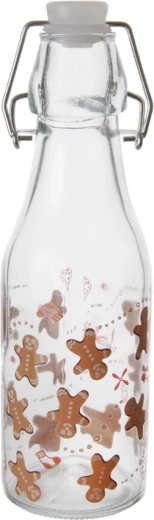 Glasflasche mit Bügelverschluss Lebkuchenmännchen 0,29 l