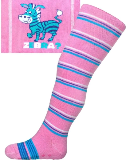 Baumwoll-Strumpfhose mit ABS New Baby rosa Zebra mit Streifen Gr. 104–110