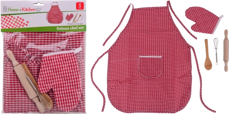 Kinder-Kochset mit Schürze und Handschuh