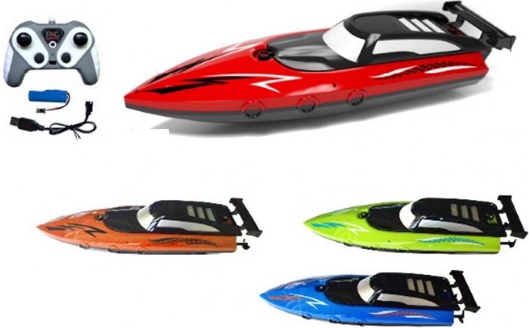 R/C Motorboot mit USB-Ladegerät in verschiedenen Farben