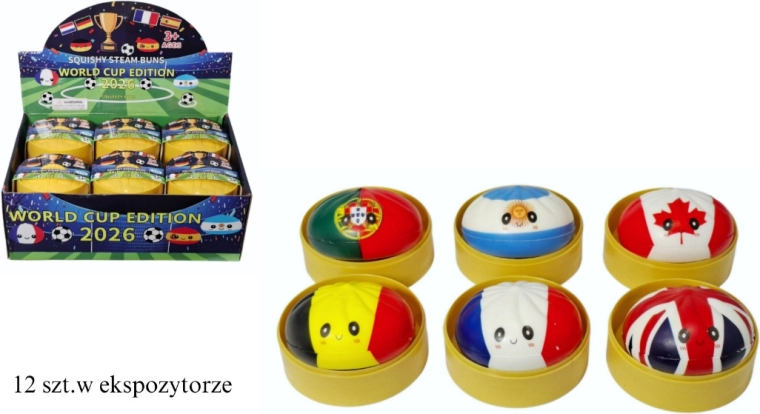 Antistress-Quetschball in Knödelform mit Flaggenmotiven – 1 Stück