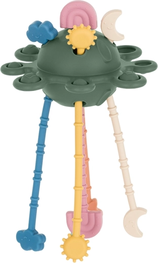 Petite&Mars Silikon-Sensorikspielzeug Crazy planet Intense ochre 10m+