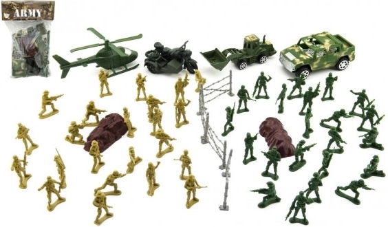 Set aus Plastiksoldaten mit Zubehör CZ Design