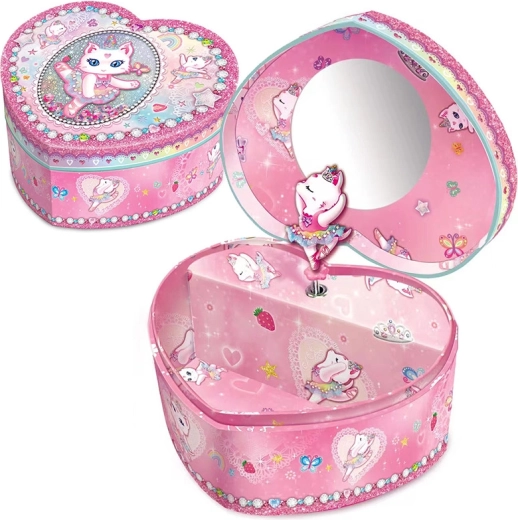 Schmuckkästchen mit Musik Katze Herz