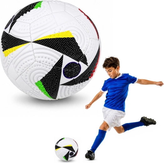 Trainingsfußball Größe 5 (22 cm) weiß mit Muster