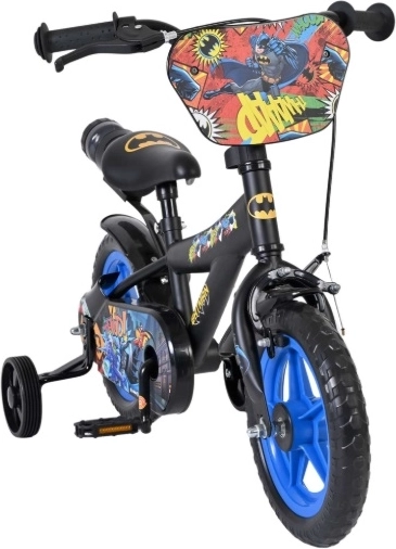 Kinderfahrrad 12" Batman mit Stützrädern und Trinkflasche