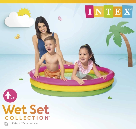 Intex aufblasbares Kinderplanschbecken 147 × 33 cm mit drei Ringen