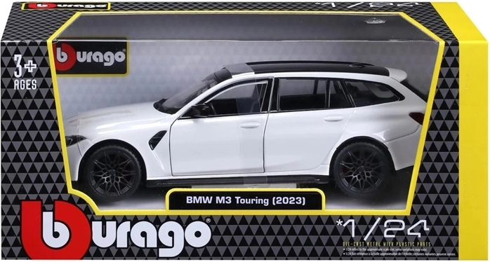Bburago BMW M3 Touring 2023 weißes Modell im Maßstab 1:24