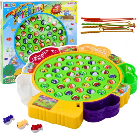 Familienspiel Geschicklichkeit Angeln - 45 Fische, 5 Angelruten