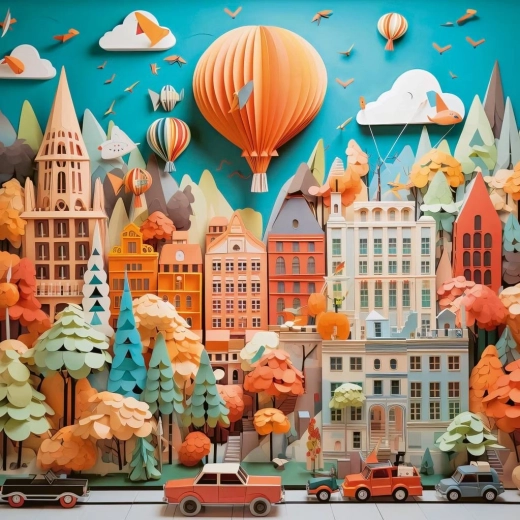 Quadratisches Puzzle Paper-Like: Stadtlandschaft 1000 Teile