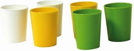 Plastik-Becher 40 ml, Farbmix (6 Stück)