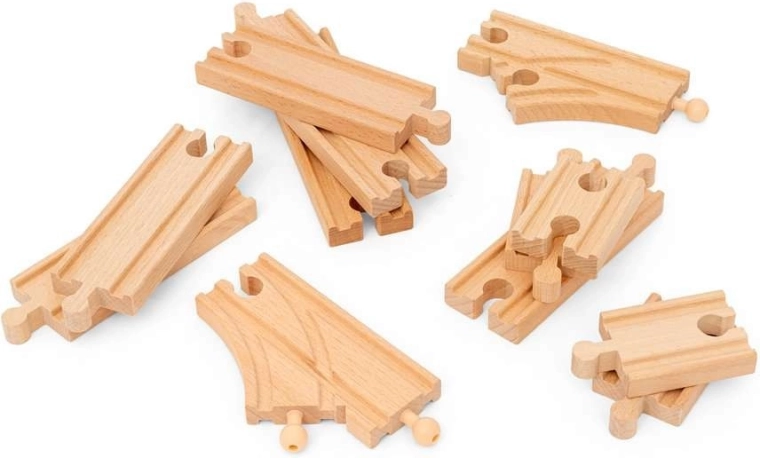 Holzschienen in verschiedenen Formen