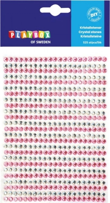 Selbstklebende Steinchen rosa und silber 525 Stk.