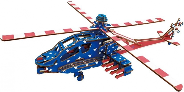 Holz 3D Puzzle Amerikanischer Kampfhubschrauber Apache