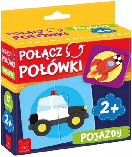 Hälften verbinden – Fahrzeuge (Kinderpuzzle)