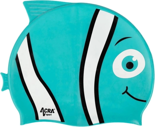 Acra Kinder-Silikon-Schwimmkappe Nemo türkis - 1 Stück