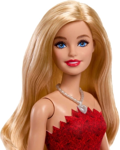 Langes blondes Haar und dezentes Make-up