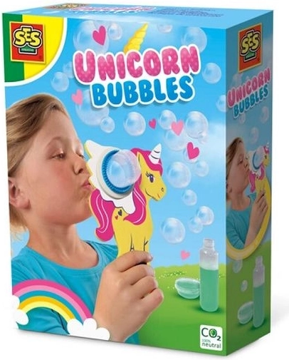 SES Creative Einhorn-Seifenblasen-Set mit 200 ml Nachfüllflüssigkeit
