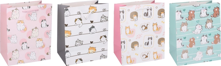 Geschenkpapiertüte S mit Katzenmotiv 18 × 23 × 10 cm