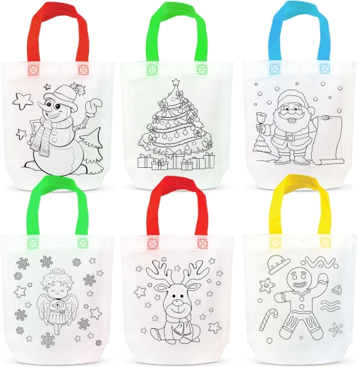 Weihnachtliche Ausmaltasche mit 4 Filzstiften – 1 Stück