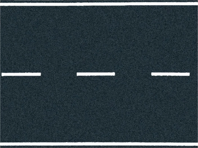 Modellstraße mit schwarzem Asphalt 100x6,6 cm