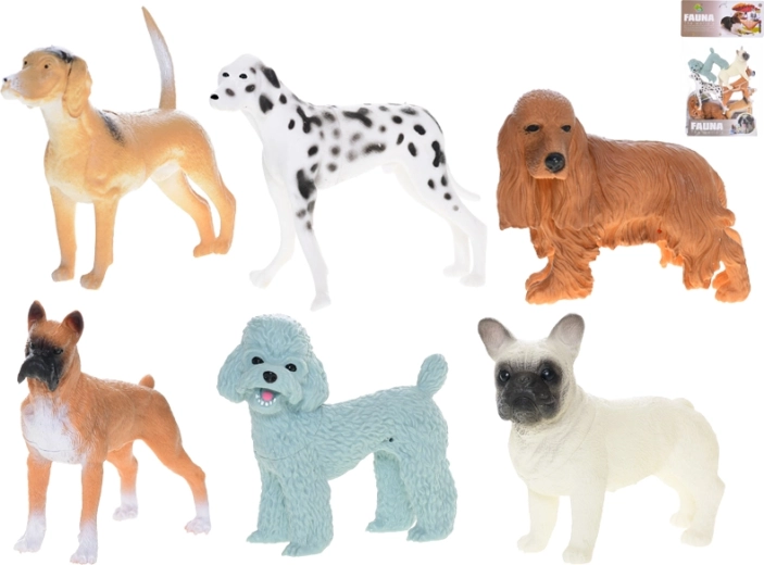 Set aus Kunststoff-Hundefiguren 8–10 cm, 6 Stk.