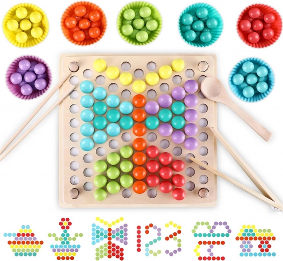 Woopie Bunte Kugeln Montessori Mosaik und Sortierer