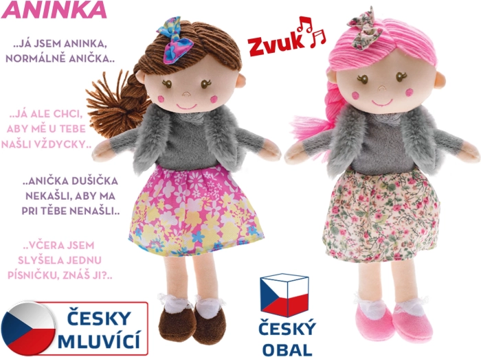 Sprechende Stoffpuppe Aninka 30 cm