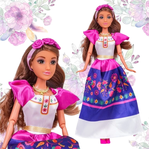 Traditionelles mexikanisches Outfit mit Blumenmotiv