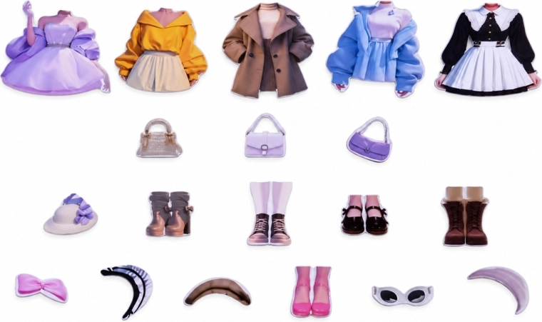 Viele modische Accessoires
