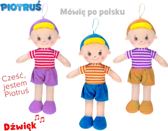 Sprechende und singende Stoffpuppe Piotruś 32 cm