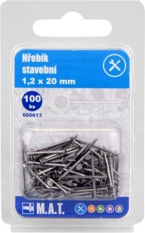 Bau-Nägel 20 × 1,2 mm, 100 Stk.