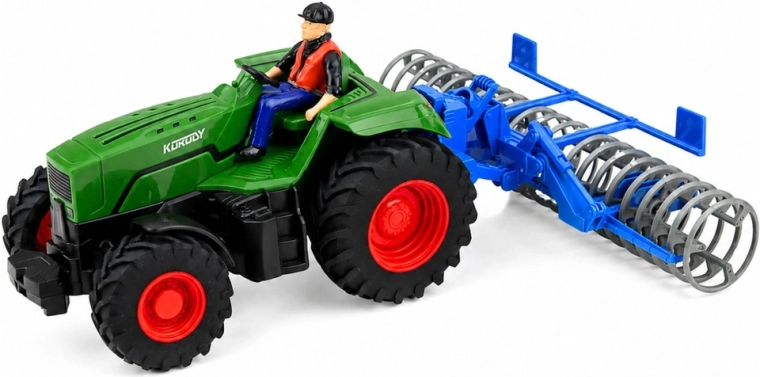 Realistisches Set Traktor + Feldwalze