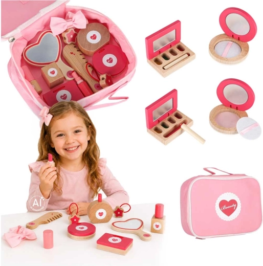 Holz-Kosmetikset in Tasche für Kinder