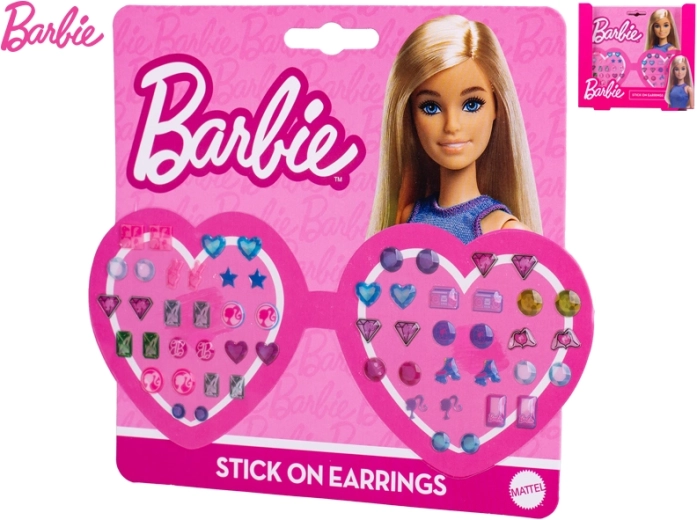 Klebende Ohrringe BARBIE – Set mit 28 Paaren für Kinder