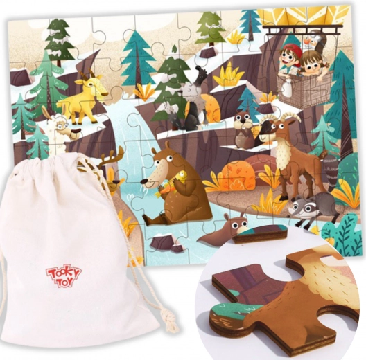 Tooky Toy Puzzle Alpen - Tiere und Landschaft