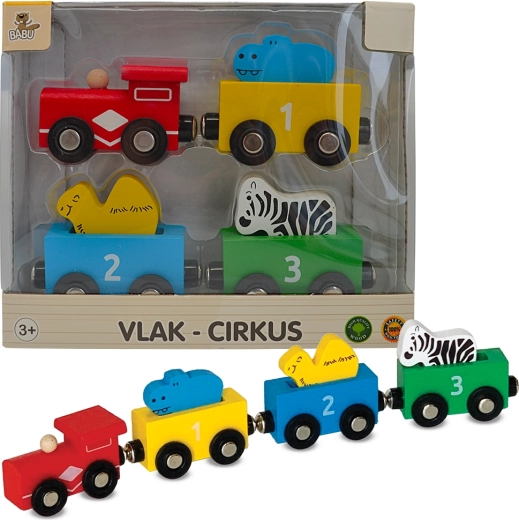 Babu Holzzug Zirkus mit Wagen
