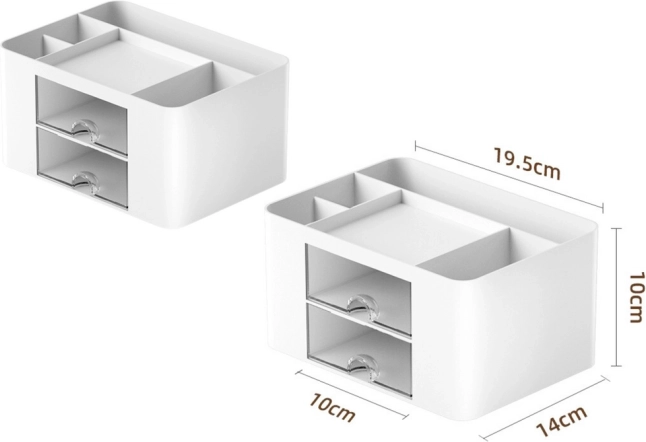 Organizer für den Schreibtisch mit weißen Schubladen