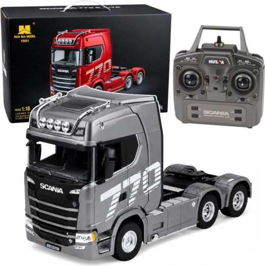 Huina Scania 1501 RC ferngesteuerte Sattelzugmaschine 1:18 graues Silber