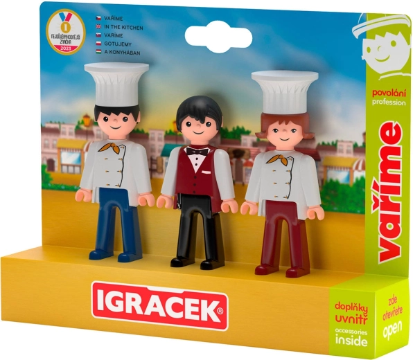 Efko Igráček Trio Kochen – Set mit 3 Gelenkfiguren mit Zubehör