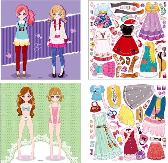 Sticker-Set Kleider und Accessoires für Kinder