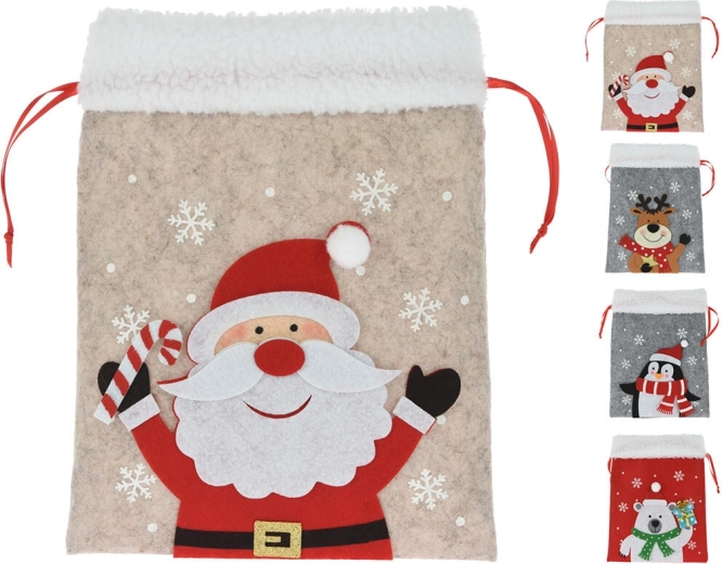 Weihnachtlicher Filzbeutel mit Aufdruck 26 cm