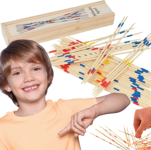 Woopie Holzspiel Mikado in einer Schachtel, 41 Teile