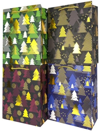 Weihnachtliche Geschenktüte aus Papier 23 × 18 × 10 cm (Motivmix)